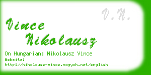 vince nikolausz business card